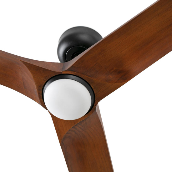Ventilatore da soffitto con luce 28mq led 10w marrone scuro motore silenzioso