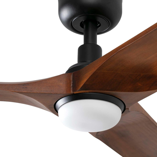 Ventilatore da soffitto con luce 28mq led 10w marrone scuro motore silenzioso