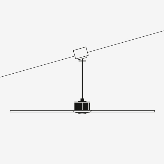 Ventilatore da soffitto a pale nero grigio 28mq silenzioso