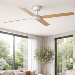 Ventilatore da soffitto pale intercambiabili bianco frassino telecomando 28mq