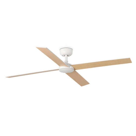 Ventilatore da soffitto pale intercambiabili bianco frassino telecomando 28mq