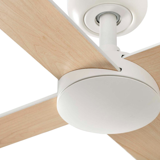 Ventilatore da soffitto pale intercambiabili bianco frassino telecomando 28mq