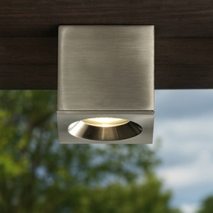 Faretto cubo per esterno da soffitto ip54 grigio nickel