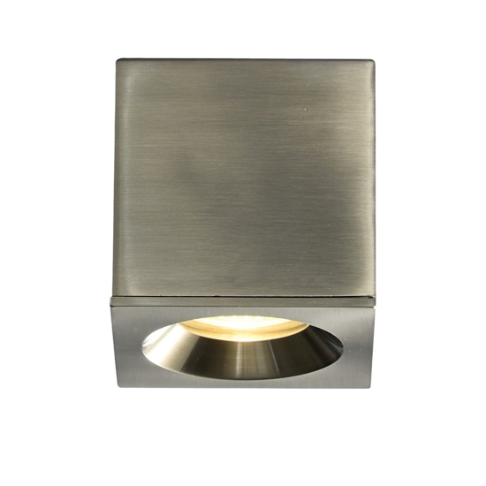 Faretto cubo per esterno da soffitto ip54 grigio nickel
