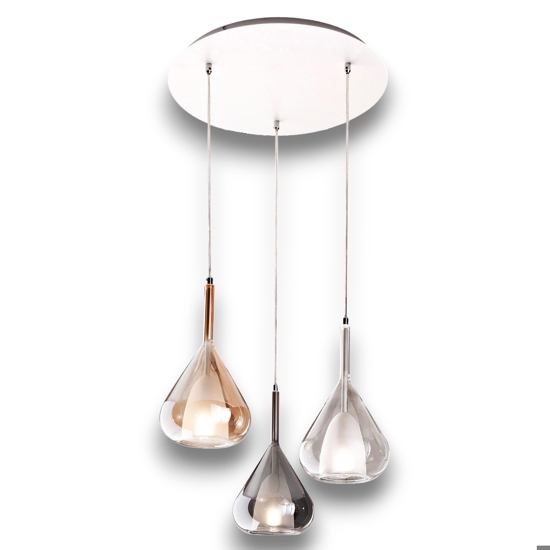 Lampadario moderno a sospensione per soggiorno fabas luce lila