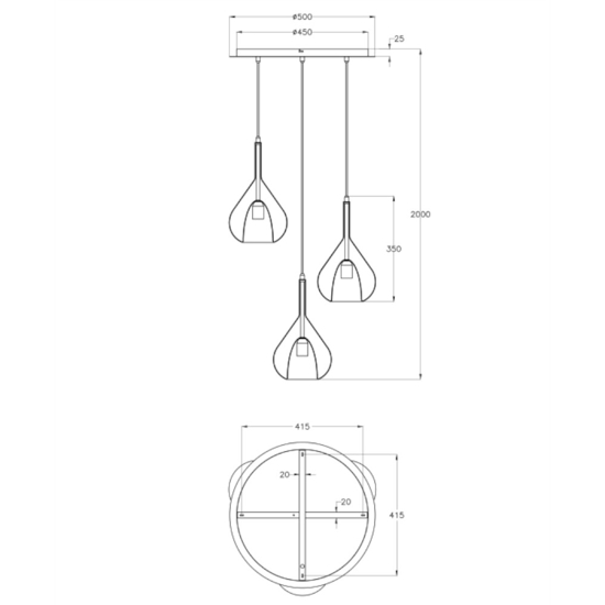Lampadario moderno a sospensione per soggiorno fabas luce lila