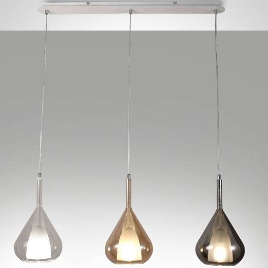 Fabas luce lila lampadario a sopensioni in vetro multicolor