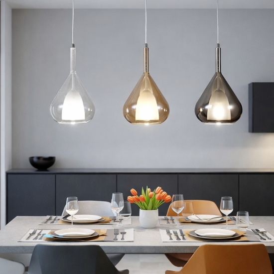 Fabas luce lila lampadario a sopensioni in vetro multicolor