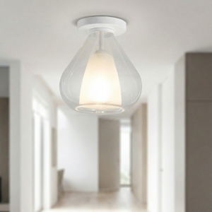 Plafoniera vetro trasparente fabas luce lila