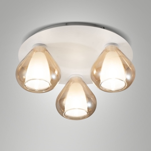 Plafoniera per camera da letto con vetri ambra moderna fabas luce lila