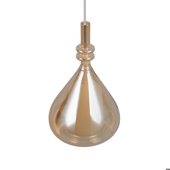 Lampada a sospensione di vetro ambra trasparente moderna