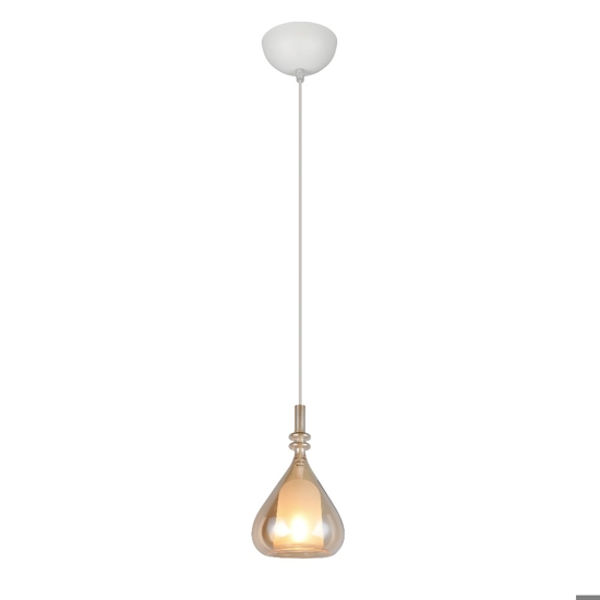 Lampada a sospensione di vetro ambra trasparente moderna