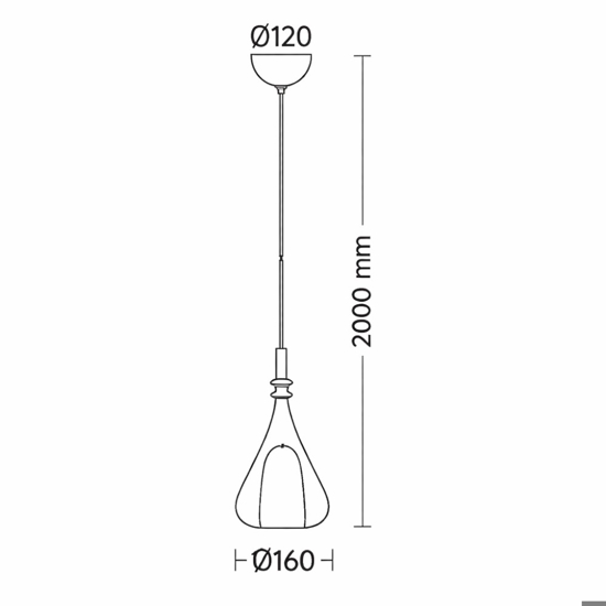 Lampada a sospensione di vetro ambra trasparente moderna