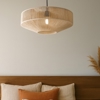 Lampadario per camera da letto con soffitto basso cotone beige