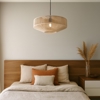 Lampadario per camera da letto con soffitto basso cotone beige