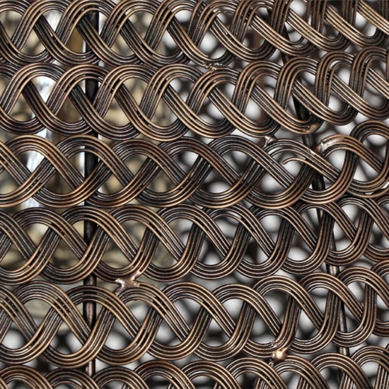 Lampadario cupola maglie di metallo ottone invecchiato