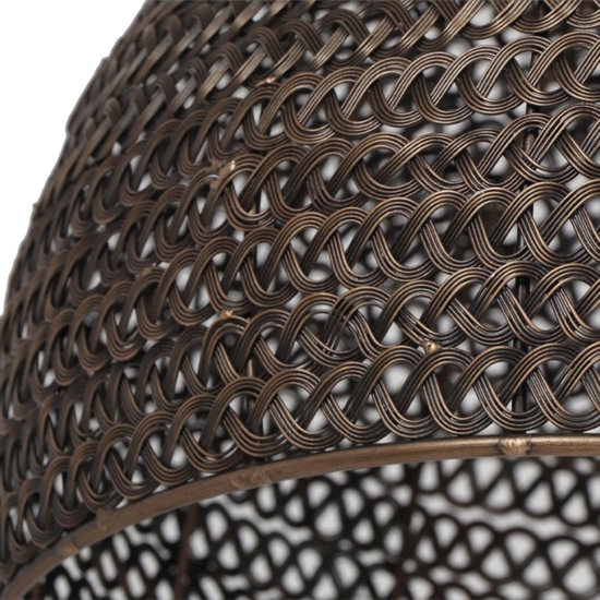 Lampadario cupola maglie di metallo ottone invecchiato