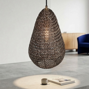 Lampada a sospensione maglia di metallo ottone invecchiato