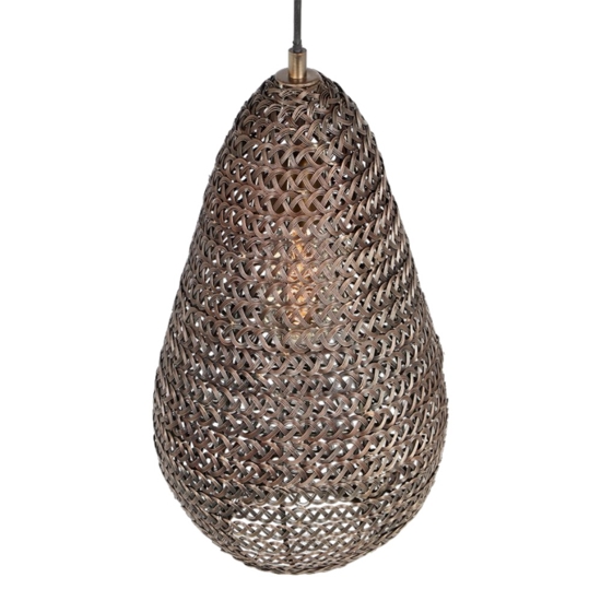 Lampada a sospensione maglia di metallo ottone invecchiato