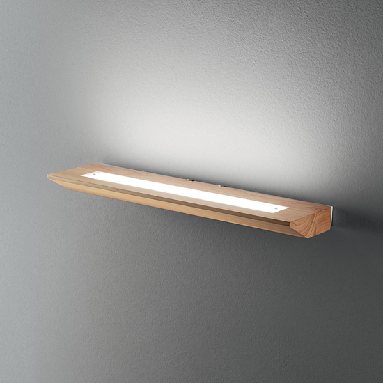 Applique mensola da parete di legno quercia moderna fabas luce linus