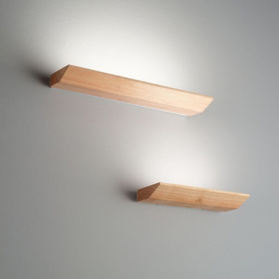 Applique mensola da parete di legno quercia moderna fabas luce linus