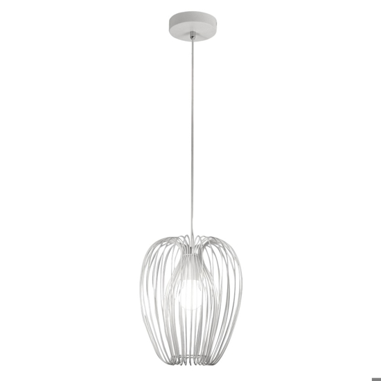 Lampada a sospensione bianca in metallo fabas luce camp