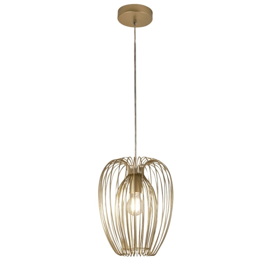 Lampada a sospensione oro opaco in metallo fabas luce camp