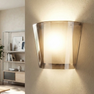 Fabas luce viki fume applique di vetro da parete moderna