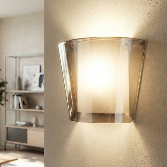 Fabas luce viki fume applique di vetro da parete moderna