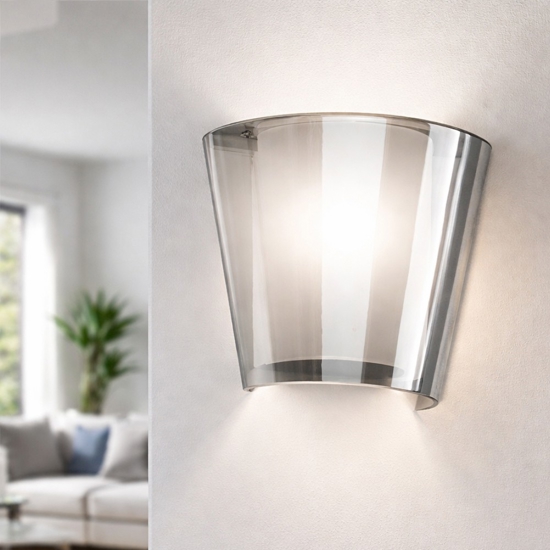Fabas luce viki fume applique di vetro da parete moderna