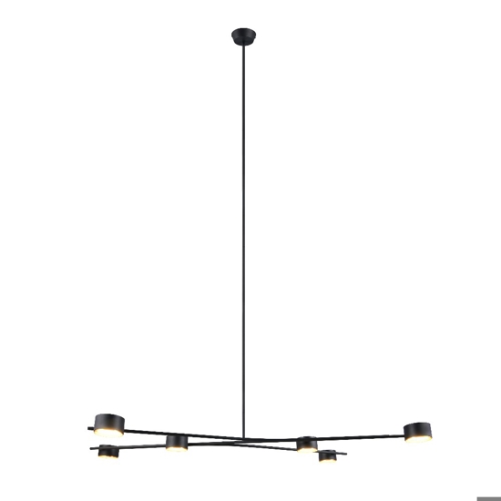 Lampadario nero oro moderno per tavolo da soggiorno