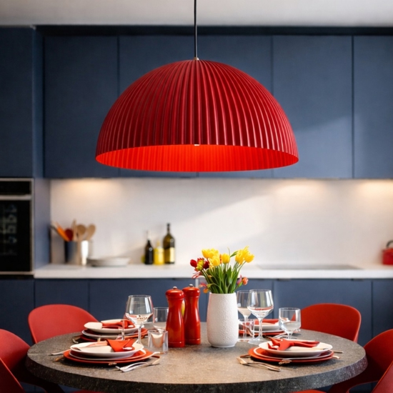 Lampadario per cucina moderna bordeaux cupola fabas luce carola