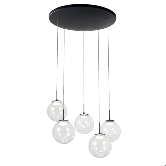 Lampadario ariel fabas luce sfere vetro per soggiorno modderno