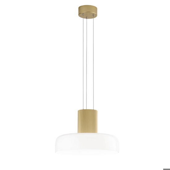 Fabas luce lunar lampadario oro cupola vetro bianco per cucina