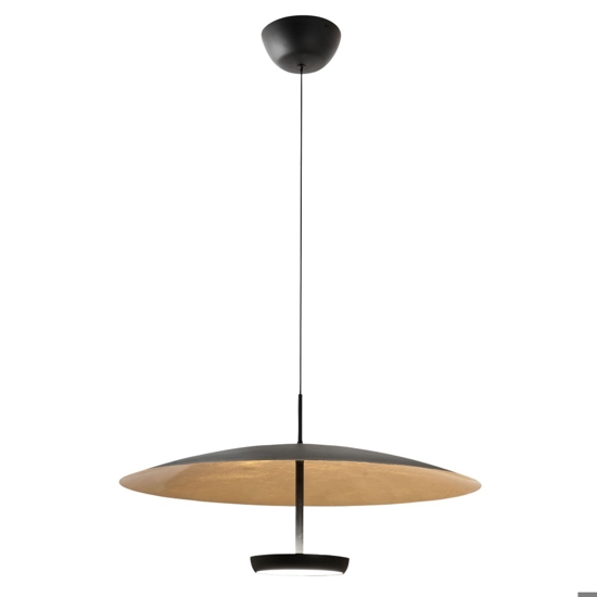 Lampadario yuko fabas luce moderno nero oro per sala da pranzo