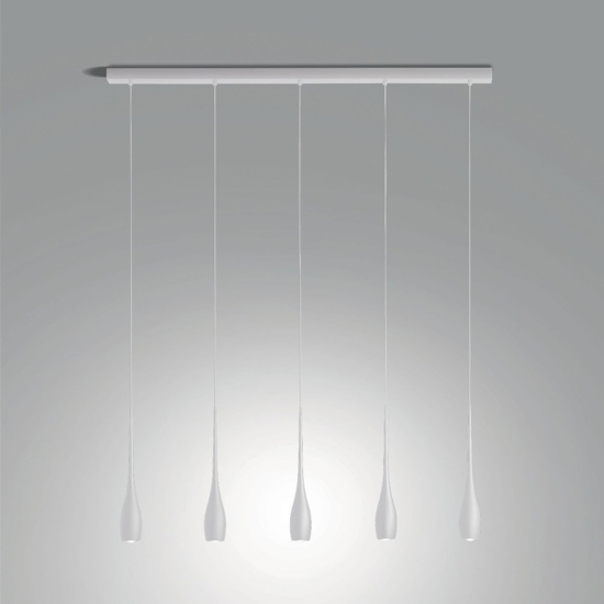 Lampadario coco bianco fabas luce per tavolo da pranzo led 35w 3000k