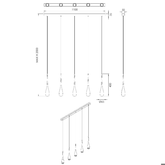 Lampadario coco bianco fabas luce per tavolo da pranzo led 35w 3000k
