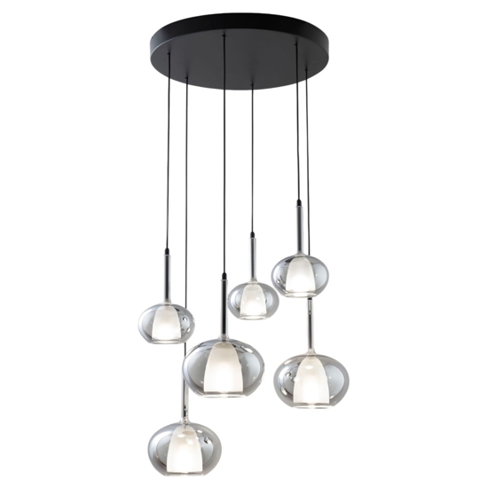 Lampadario vetri fume a sospensione per soggiorno fabas luce edolo