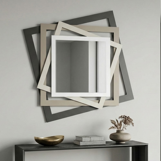 Specchio da parete design moderno quadrati 87x87 per ingresso