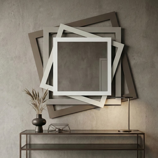 Specchio da parete design moderno quadrati 87x87 per ingresso