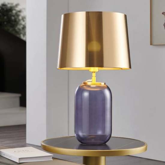 Lampada da tavolo in vetro ottanio per salotto cuite eglo