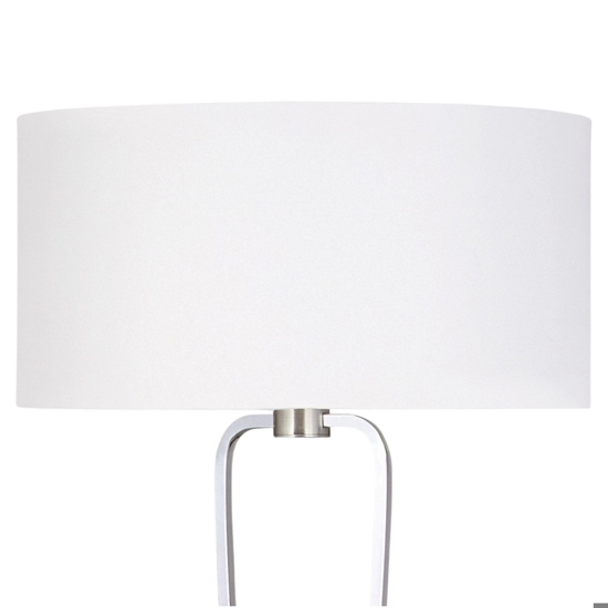 Piantana lampada da terra moderna nichel paralume bianco