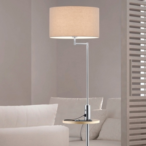 Piantana moderna grigio nickel con tavolino presa usb ricarica