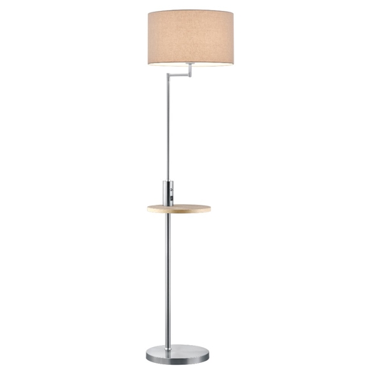 Piantana moderna grigio nickel con tavolino presa usb ricarica