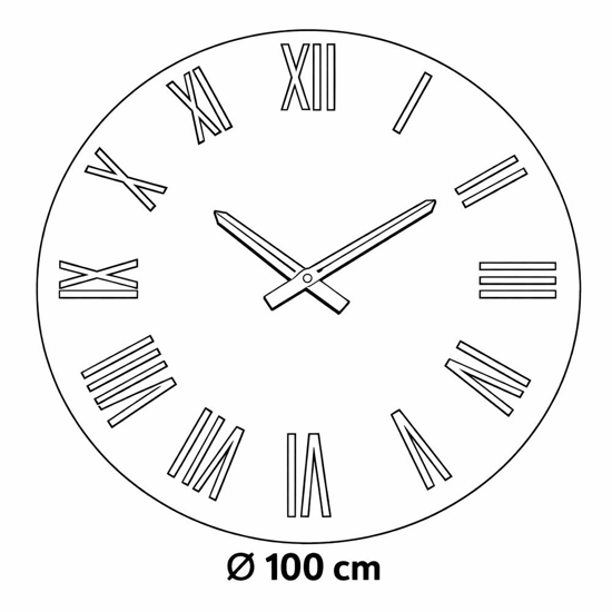 Grande orologio rotondo 100cm specchio fume numeri romani dorati