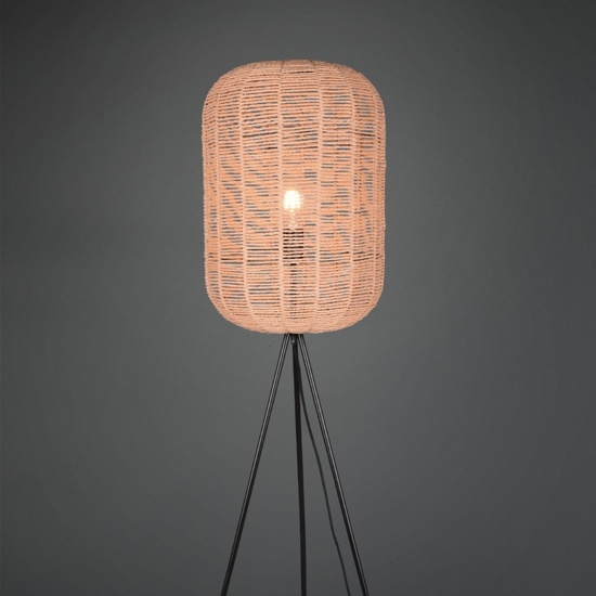 Lampada da terra moderna h150 cm marrone e nera