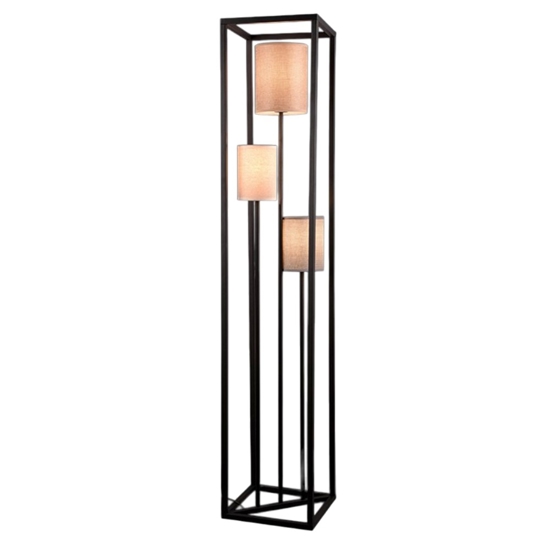 Lampada da terra tre luci con portalampada in tessuto