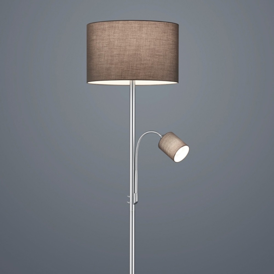 Lampada da terra per salotto due luci orientabile colore argento