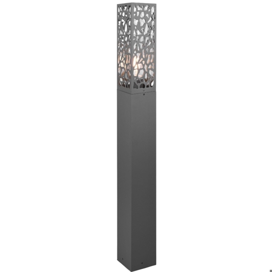 Lampione da giardino squadrato antracite moderno acciaio inox