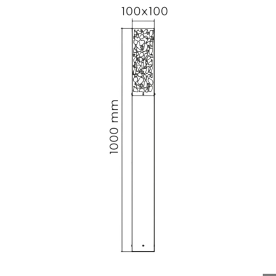 Lampione da giardino squadrato antracite moderno acciaio inox